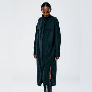 NWOT. Tibi Italian Sporty Nylon shirt dress. Black. Size XS.